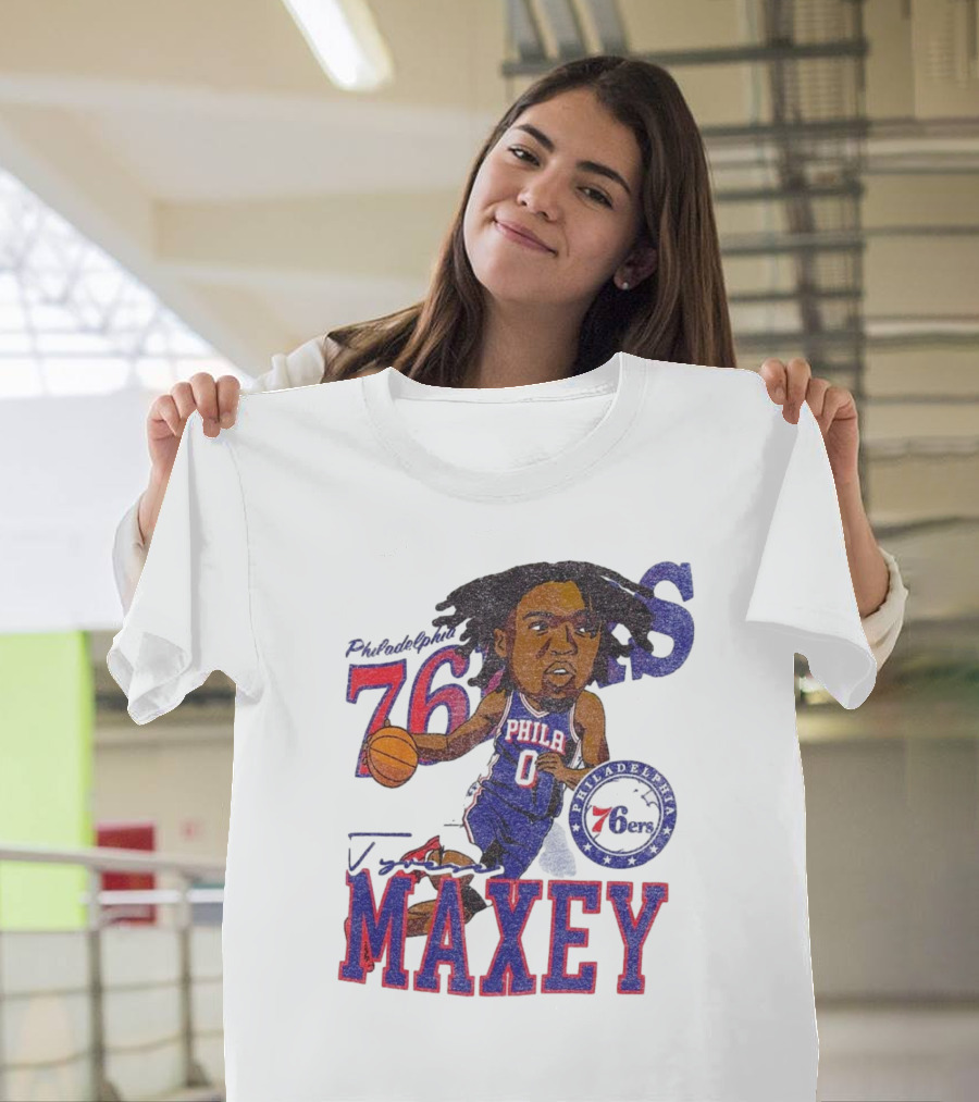 Philadelphia 76ers Tyrese Maxey Caricature Player New Era 76 Philadelphian Phila Maxey 6ers T-Shirt