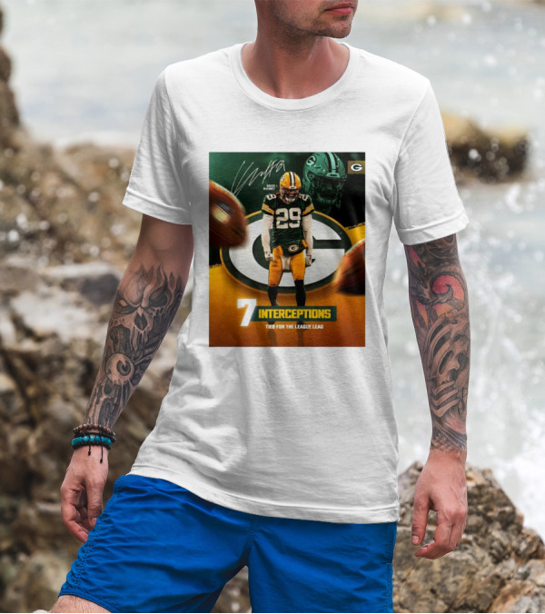 Xavier McKinney Green Bay Packers NFL 7 Interceptions Tied For The League Lead Signature T-Shirt