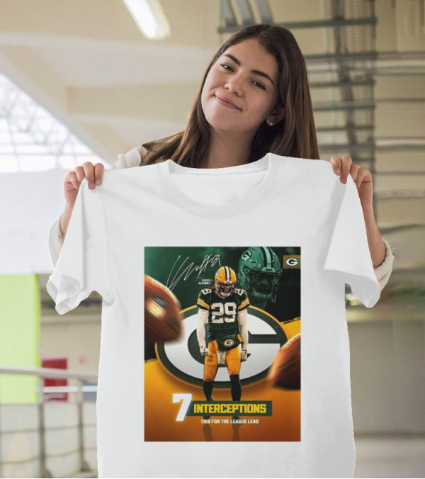 Xavier McKinney Green Bay Packers NFL 7 Interceptions Tied For The League Lead Signature T-Shirt
