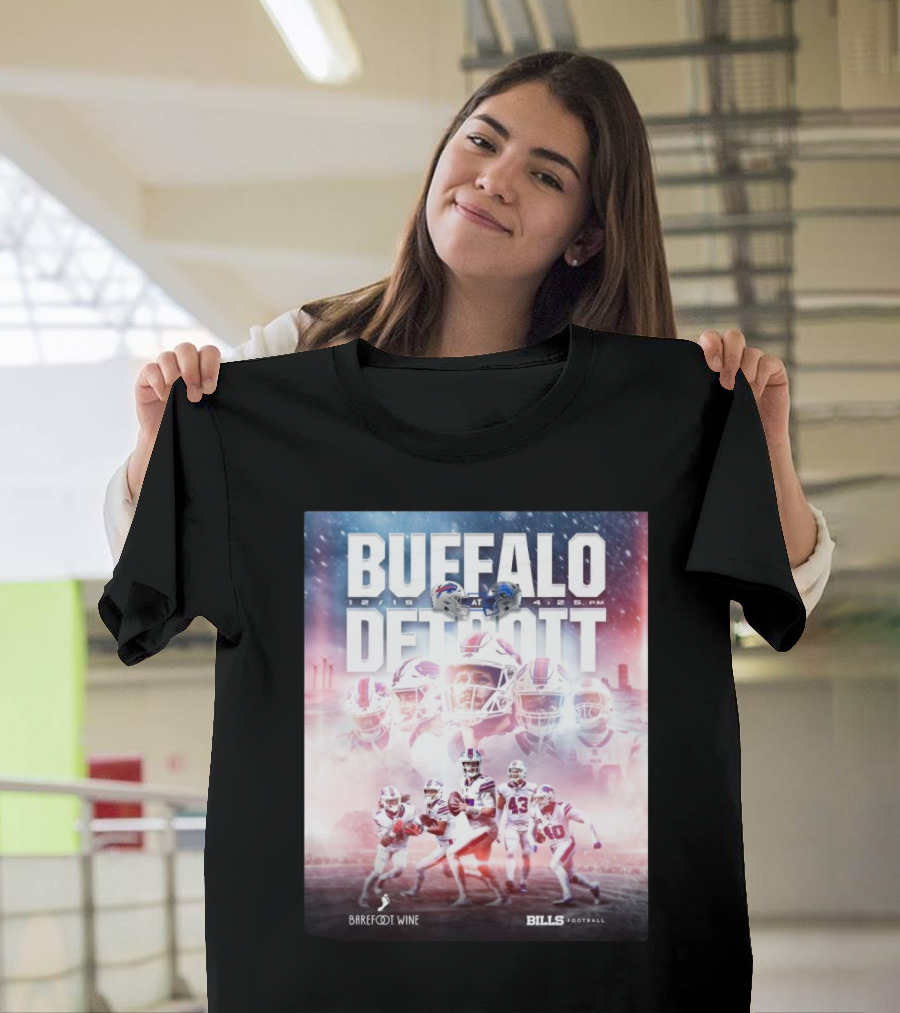 Buffalo Bills vs Detroit Lions December 15 2024 Barefoot Wine Bills Football T-Shirt
