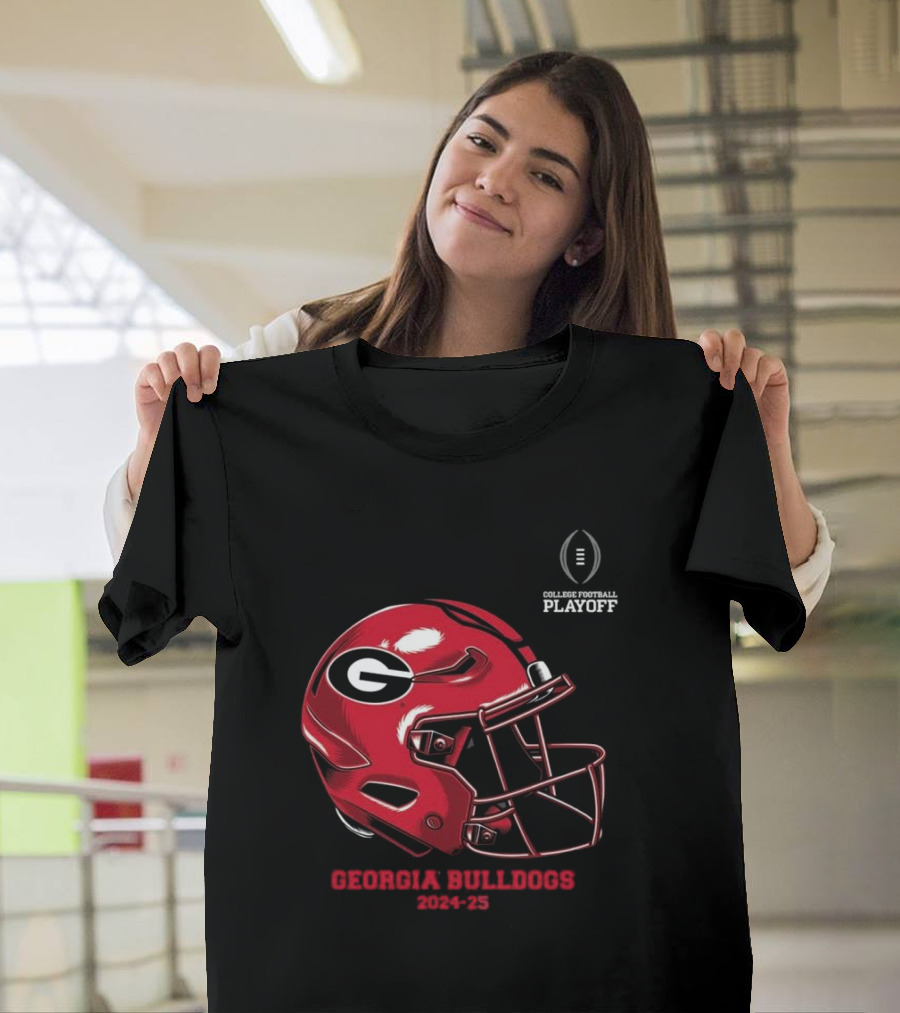 College Football Playoff Georgia Bulldogs Helmet 2024-25 T-Shirt