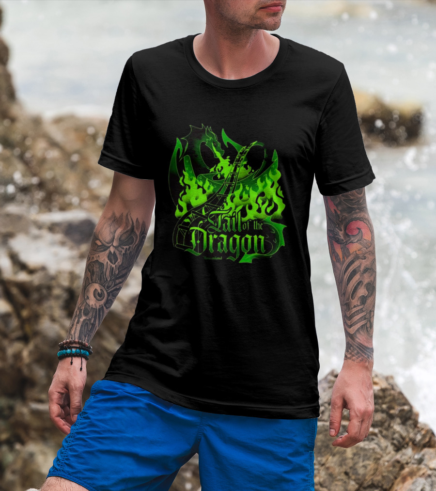 Bleucan Tail Of The Dragon Dare To Ride Fiery Track T-Shirt