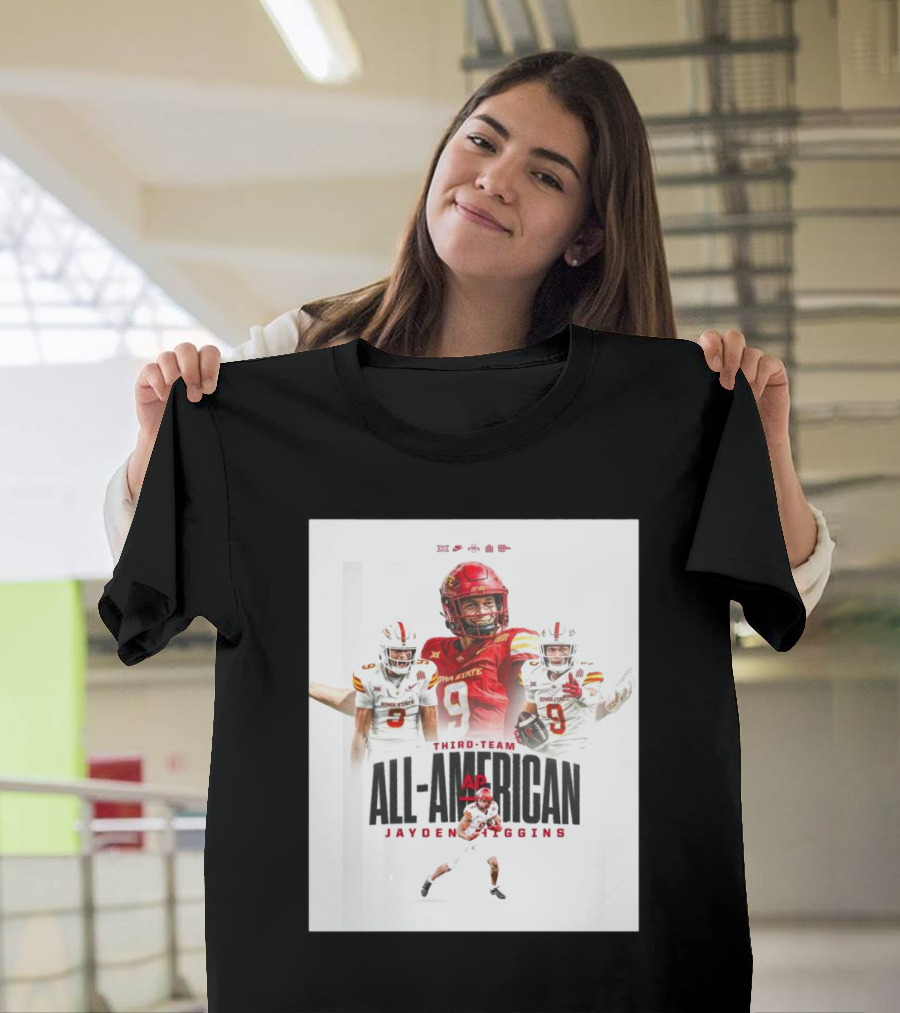 Iowa State Cyclones Jayden Higgins 2024 Third-Team All-American Football T-Shirt