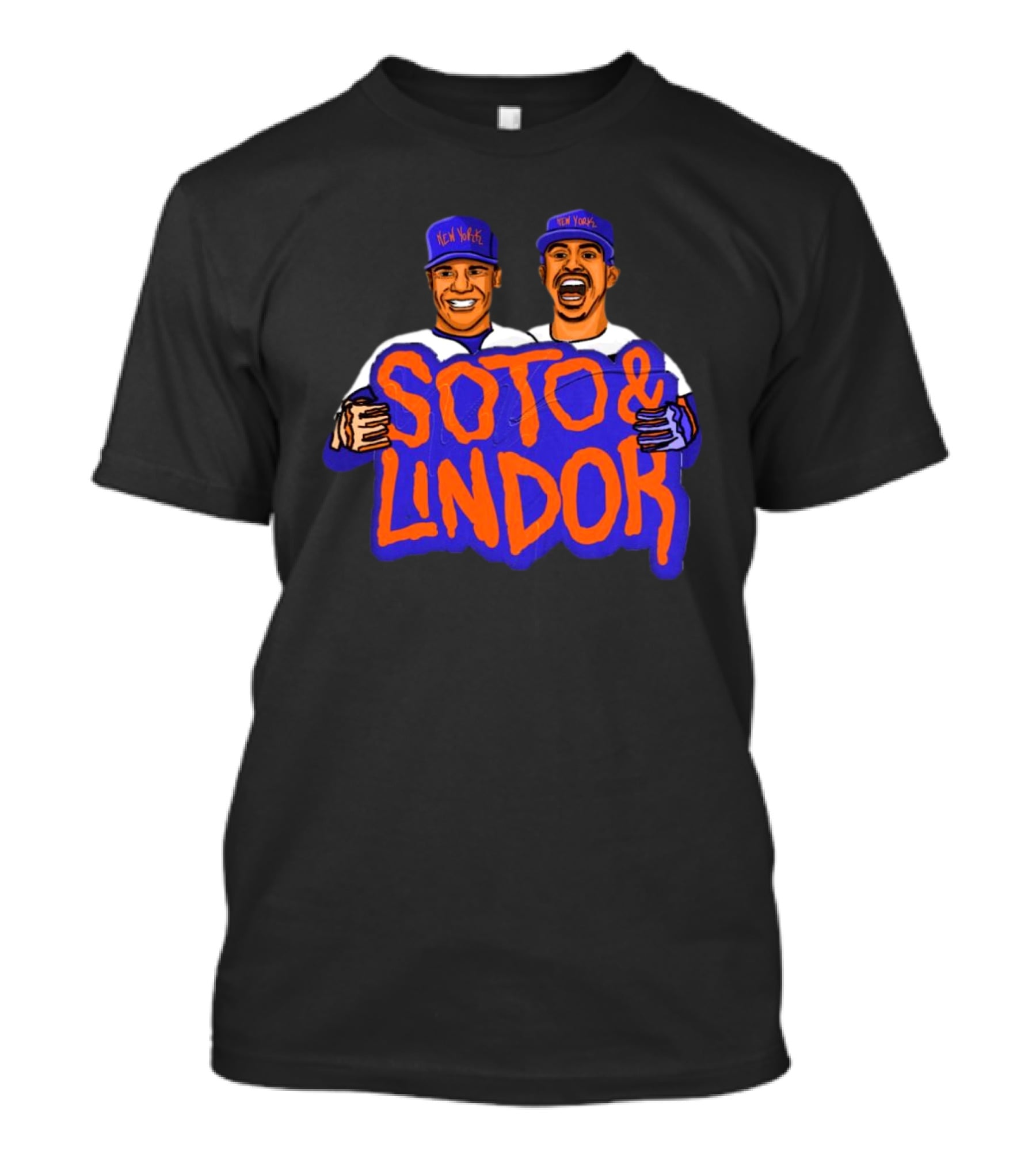Soto And Lindor New York Mets MLB Caricatures T-Shirt