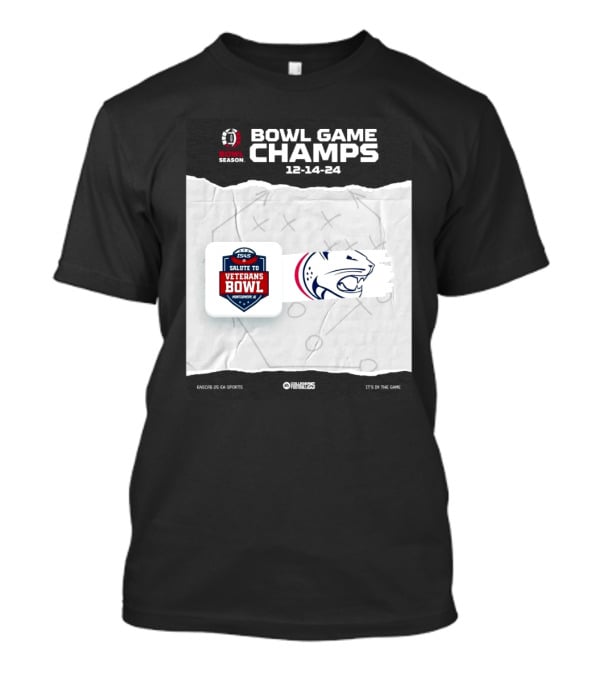 Bowl Game Champs 12-14-24 Salute To Veterans Bowl Season South Alabama Jaguars T-Shirt