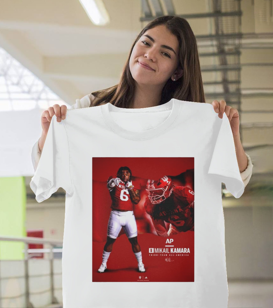 Indiana Hoosiers Mikail Kamara AP Third-Team All-America 2024 Signature T-Shirt