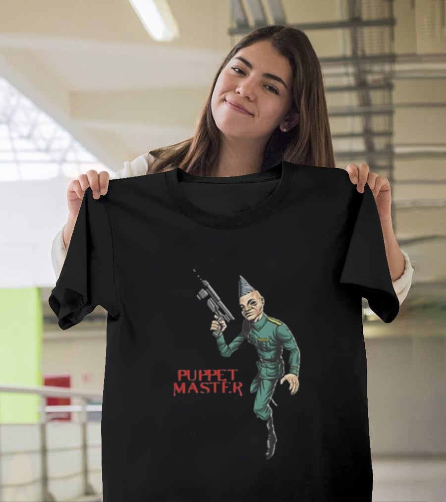 Bull Airs Puppet Master Character With Gun T-Shirt