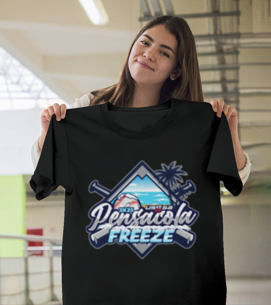 Pensacola Freeze 2K25 USSSA Feb 15-16 Snowy Baseball Mountain Palm Tree Event T-Shirt