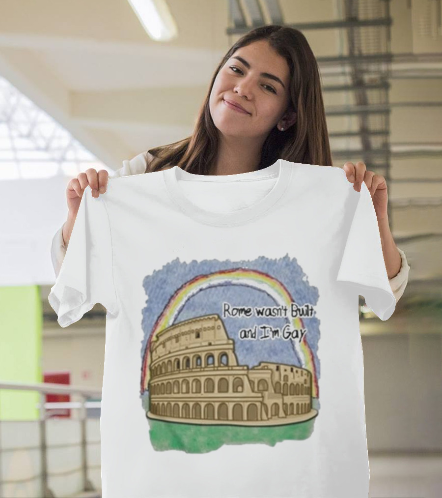 Marcuspork Rome Wasn’t Built And I’m Gay With Colosseum And Rainbow T-Shirt