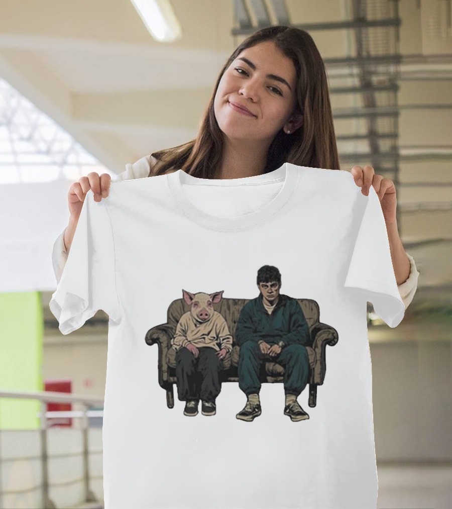 RenMakes Ren Couch Pig Painting Sitting Together T-Shirt