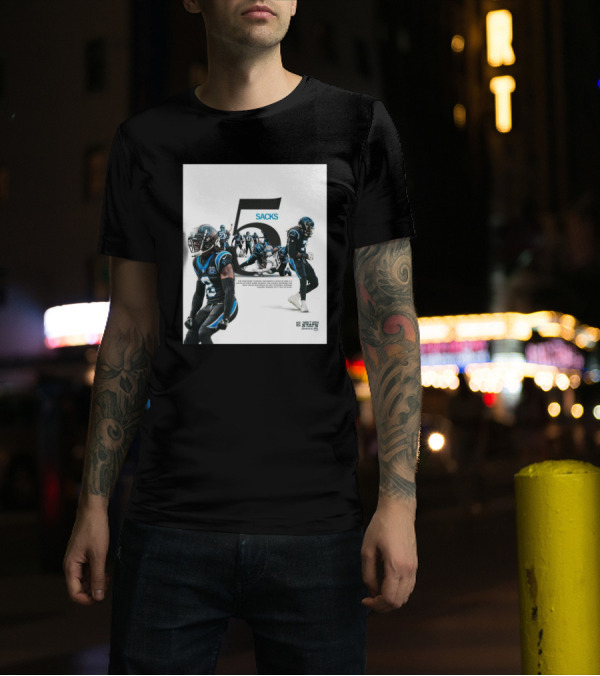 Carolina Panthers NFL Defense 5 Sacks Chiefs Game Next Gen Stats T-Shirt
