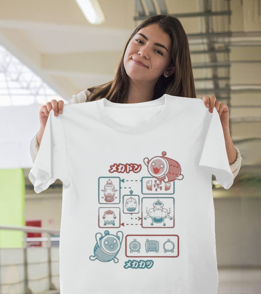 Taiko No Tatsujin Mecha Don Mekadon Mekakatsu Mechanism Diagram T-Shirt