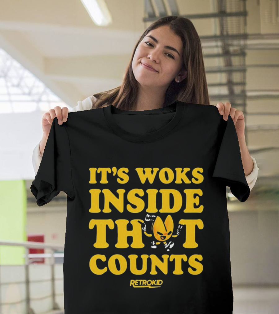 It's Woks Inside That Counts Retrokid Playful Iconic Yellow T-Shirt