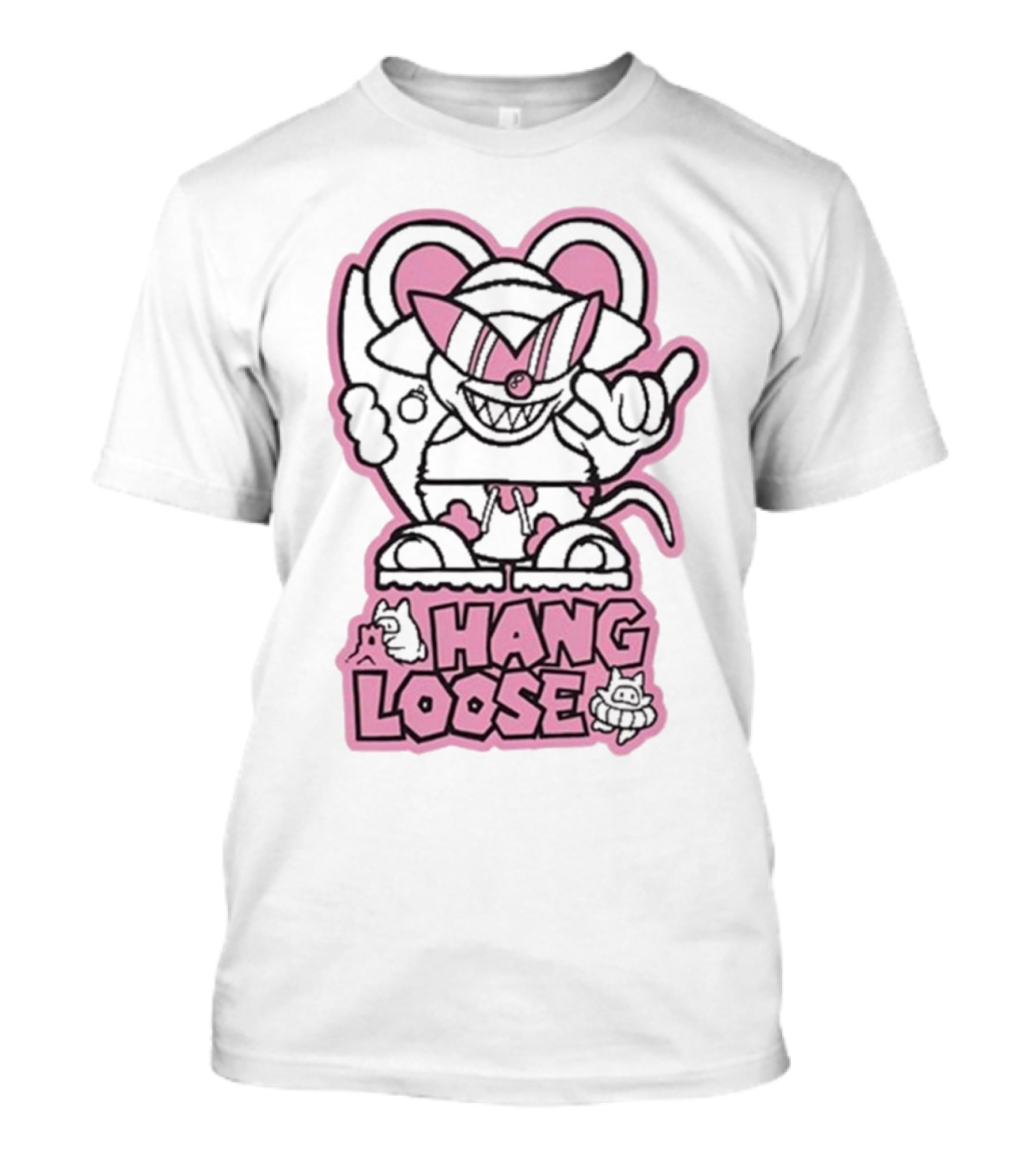 Hang Loose Mouse Art With Sunglasses And Surfboard T-Shirt