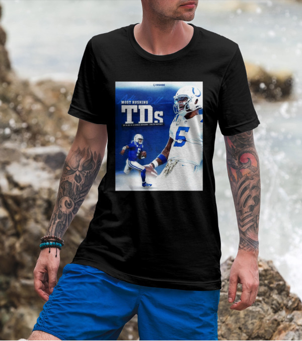 Anthony Richardson Most Rushing TDs By A QB In A Single Season Colts History T-Shirt