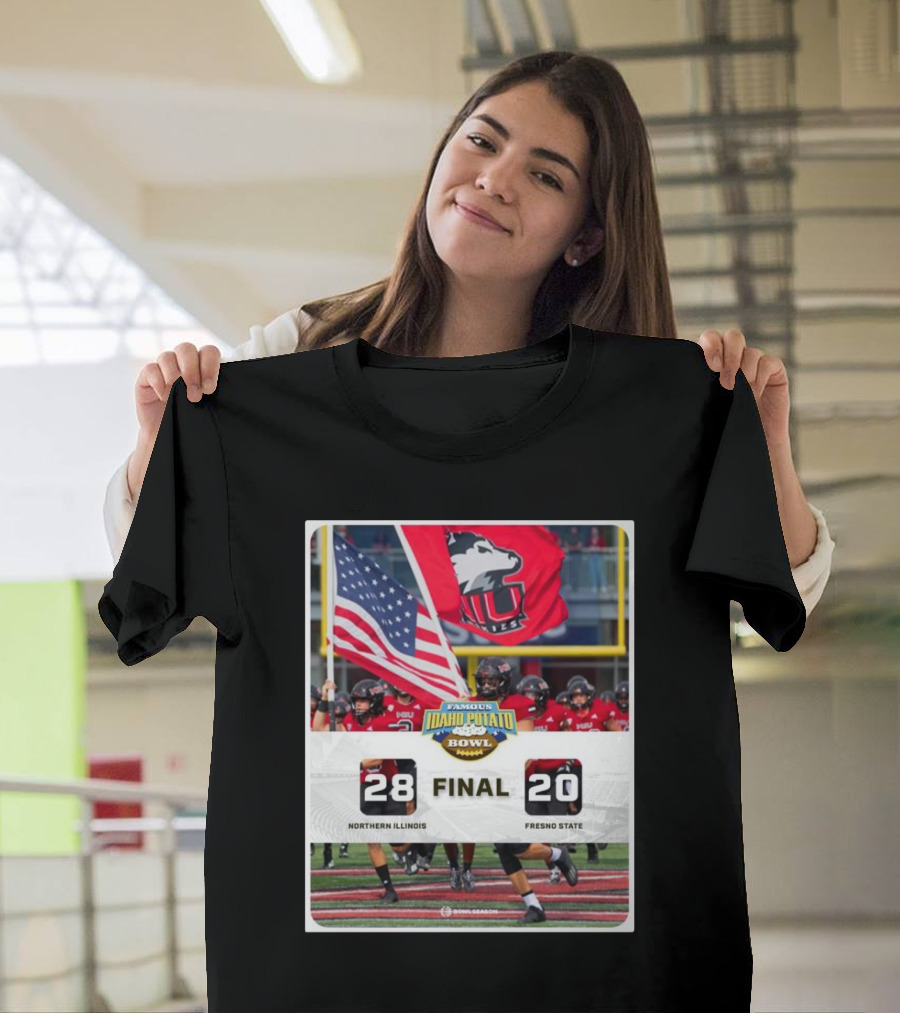 Northern Illinois Huskies vs Fresno State Bulldogs 28-20 Famous Idaho Potato Bowl Final T-Shirt
