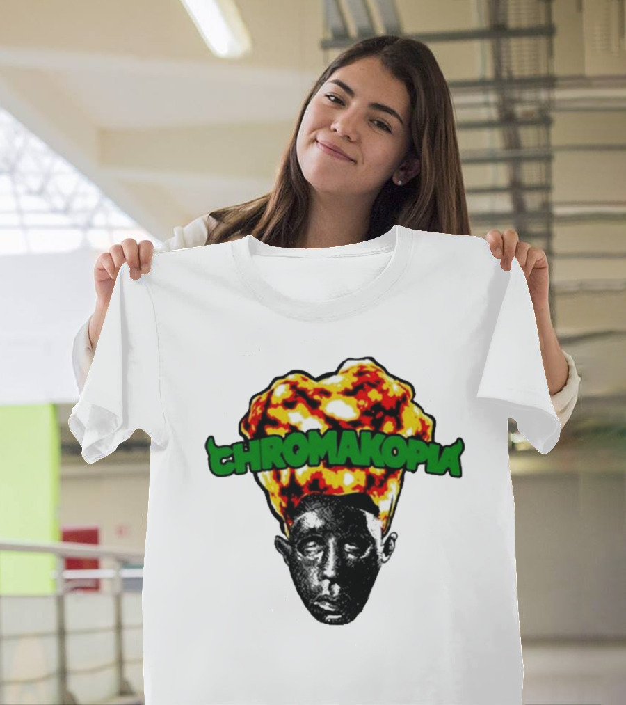 Feliciathegoat Chromakopia Fire Face with Flaming Hair T-Shirt