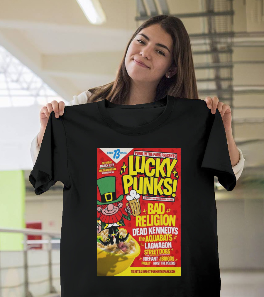 LUCKY PUNKS Punk In The Park Oak Canyon Park March 15 2025 Featuring Bad Religion Dead Kennedys The Aquabats Lagwagon Street Dogs T-Shirt
