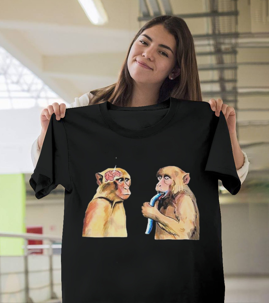 Neuron Activation Monkey Drinking Straw Connection T-Shirt