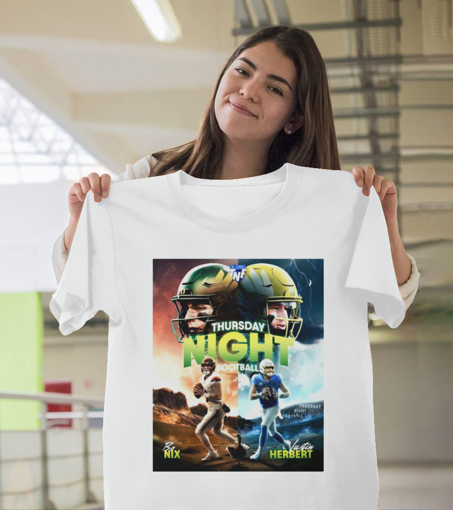 Thursday Night Football Bo Nix Oregon Ducks Vs Justin Herbert Los Angeles Chargers T-Shirt