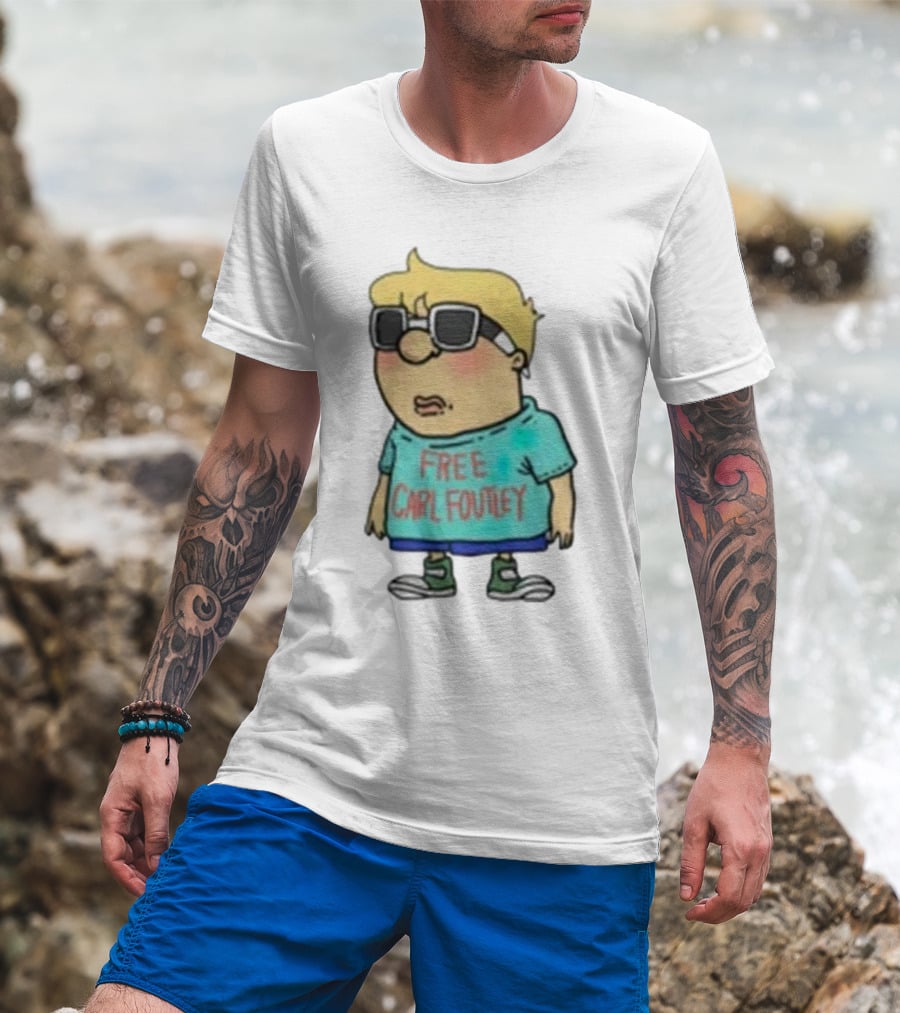 Free Carl Foutley Character With Sunglasses And Green Sneakers T-Shirt