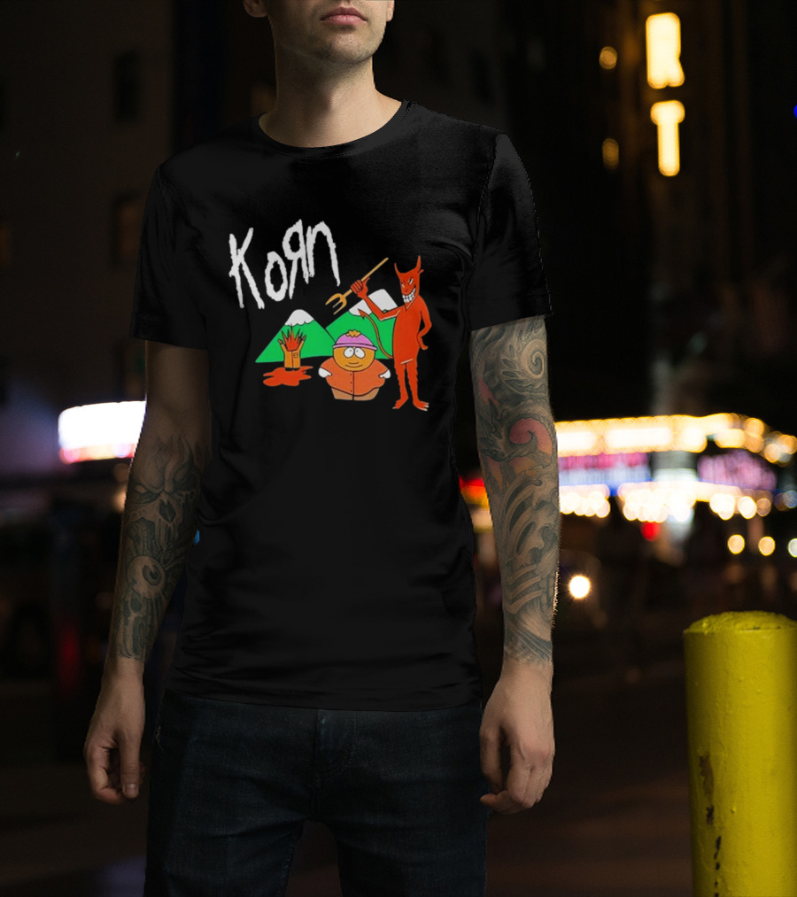 Korn 1999 South Park Character Devil Mountains T-Shirt