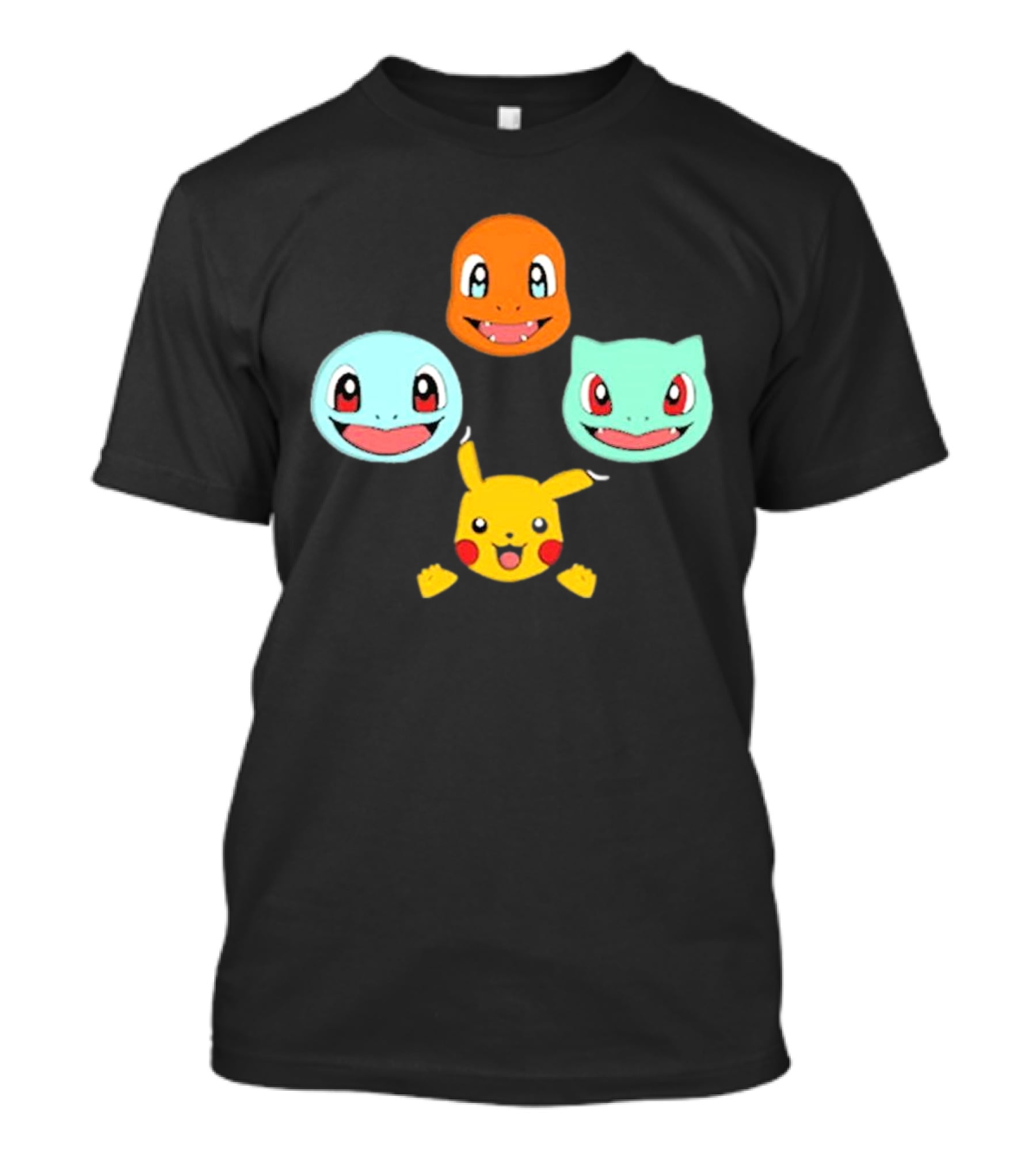 Pokemon Bohemian Rhapsody Charmander Squirtle Bulbasaur Pikachu Faces T-Shirt