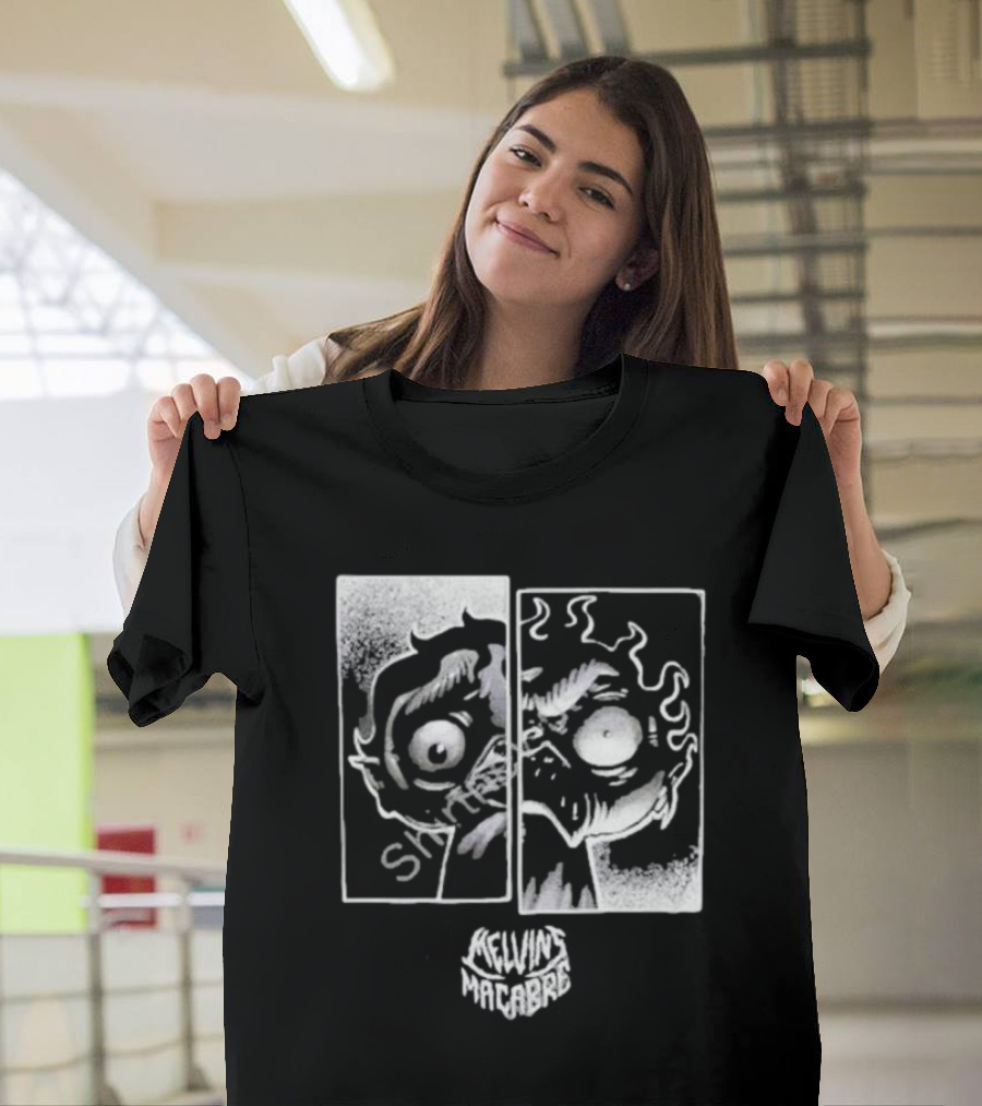 MeatCanyon Merch Melvin’s Macabre Split Face Creepy Comic T-Shirt
