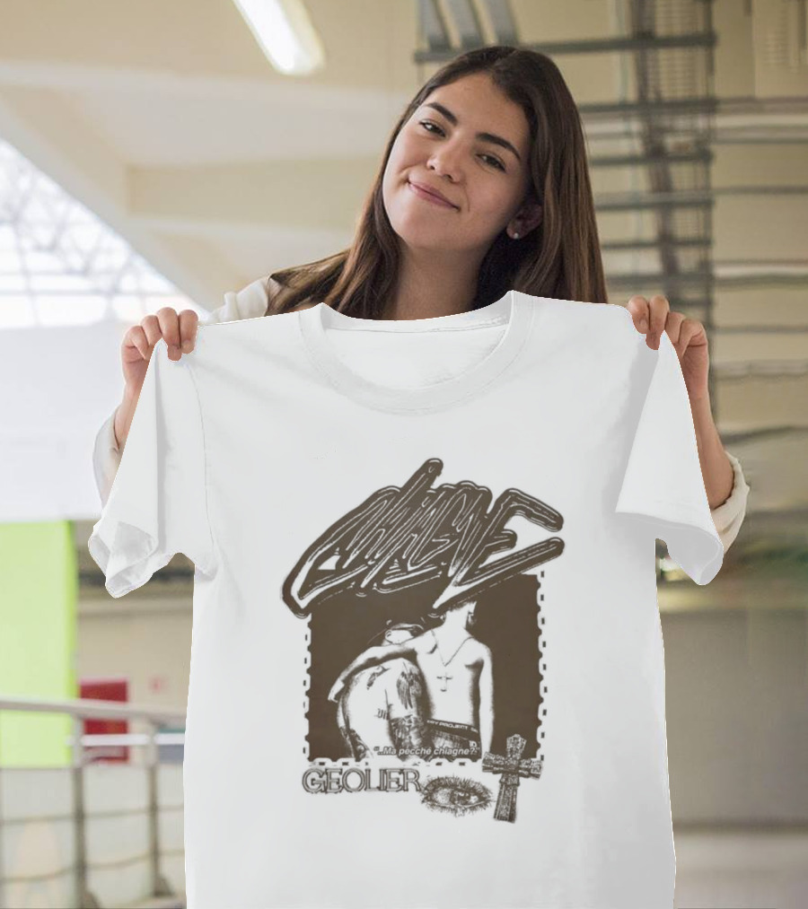 Geolier Chiagne Na Pecché Chiagne Cross Tattoo T-Shirt