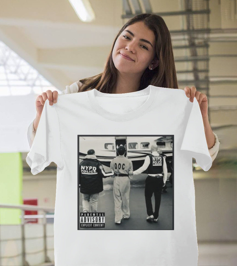 NYPD Police DOC Helicopter Pad Album Cover Parental Advisory T-Shirt