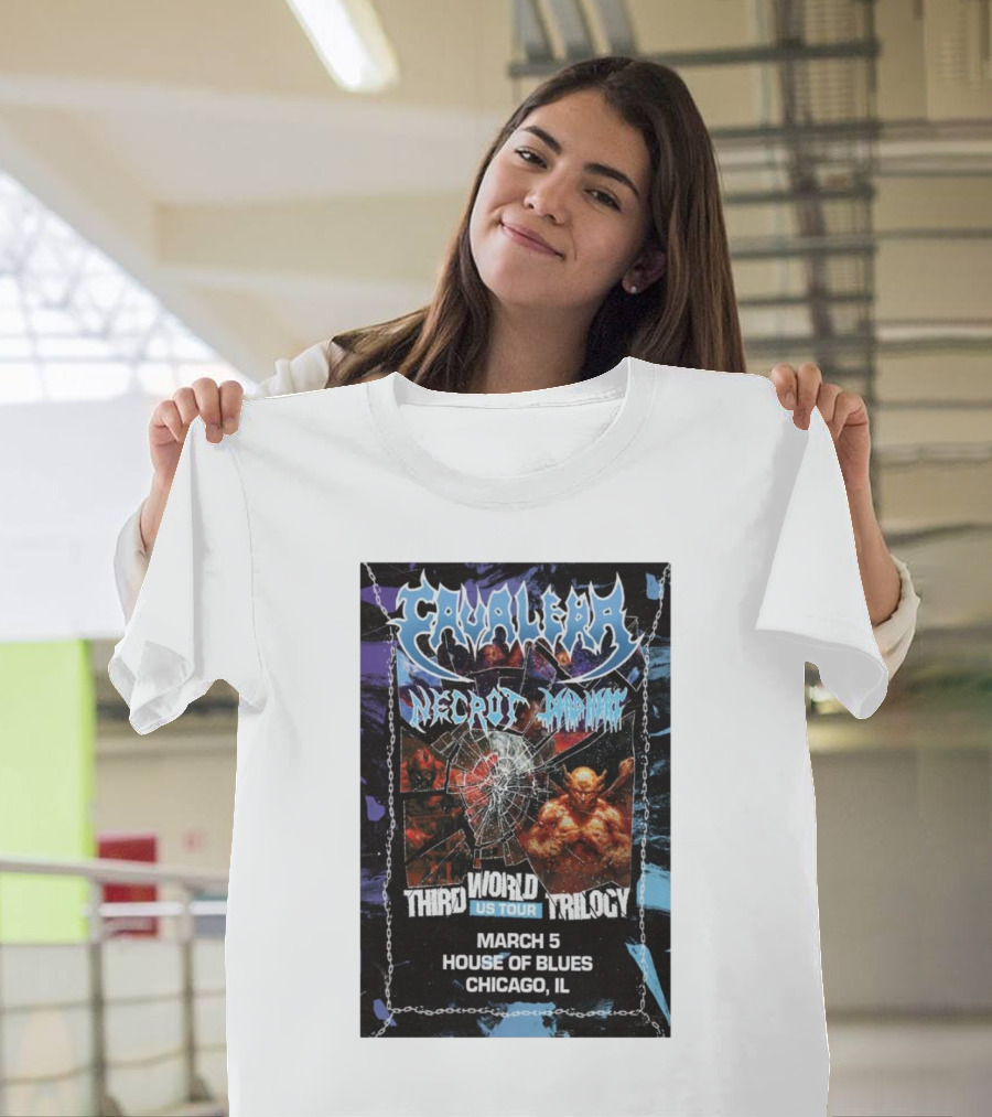 Cavalera Necrot Third World US Tour March 5 2025 House Of Blues Chicago IL T-Shirt