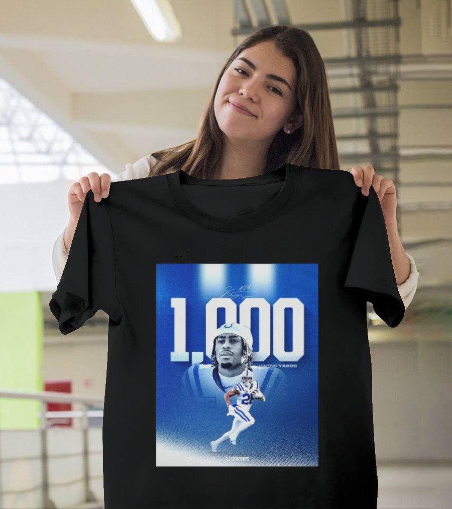onathan Taylor Indianapolis Colts 1000 Rushing Yards For The Shoe Signature T-Shirt