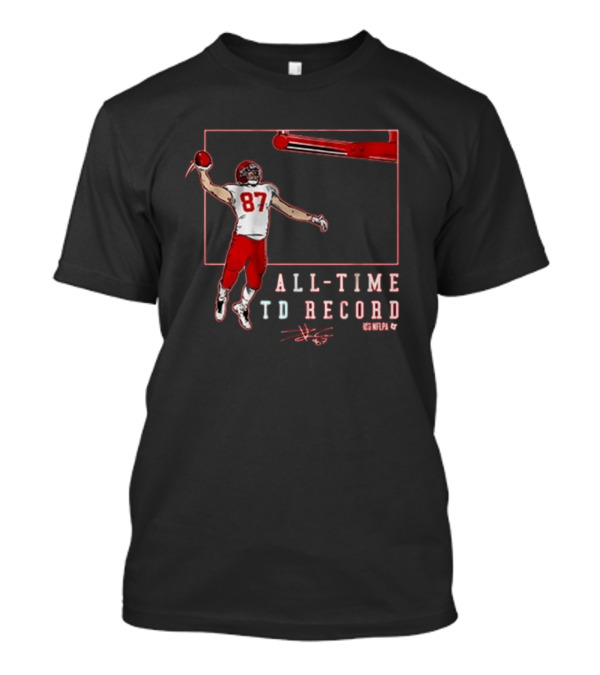 Travis Kelce Kansas City Chiefs All-Time TD Record NFLPA Signature T-Shirt