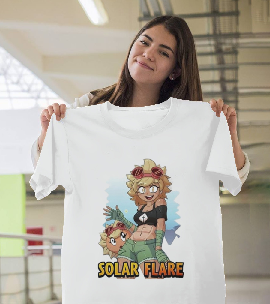 Solar Flare Anime Style Character With Blonde Hair And Goggles T-Shirt