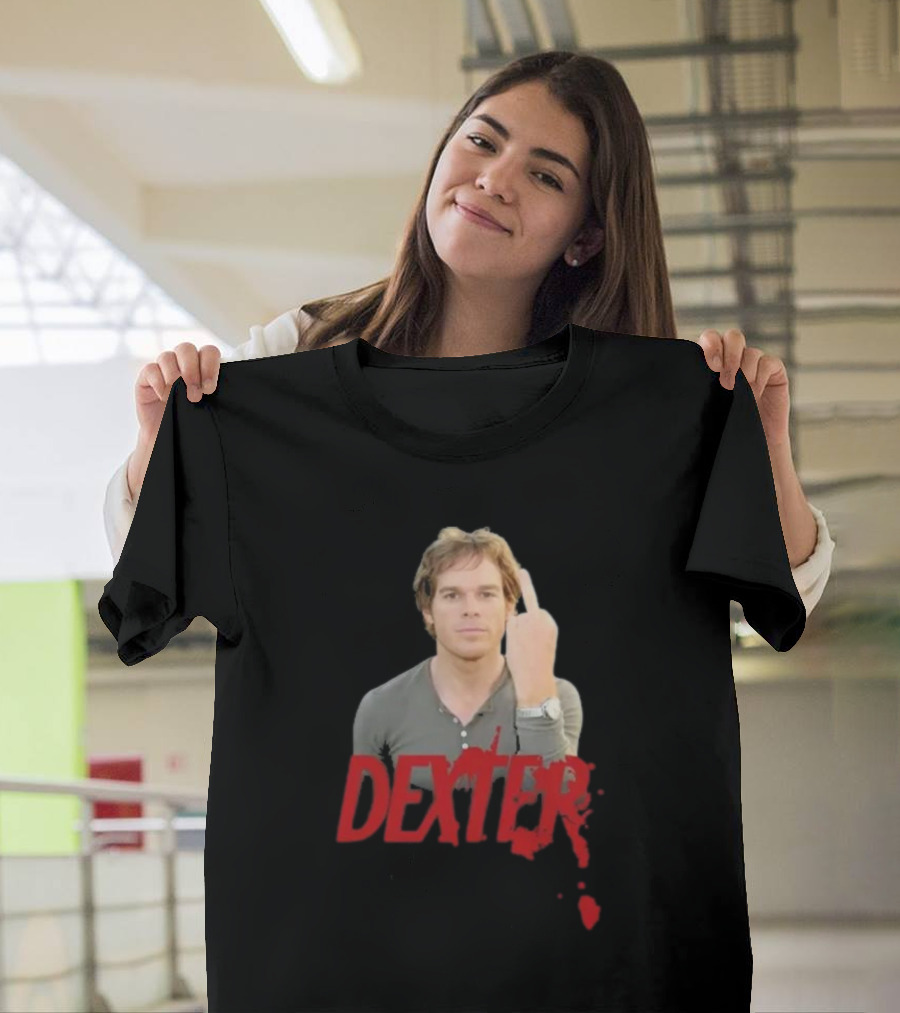 Dexter Middle Finger Blood Splatter T-Shirt
