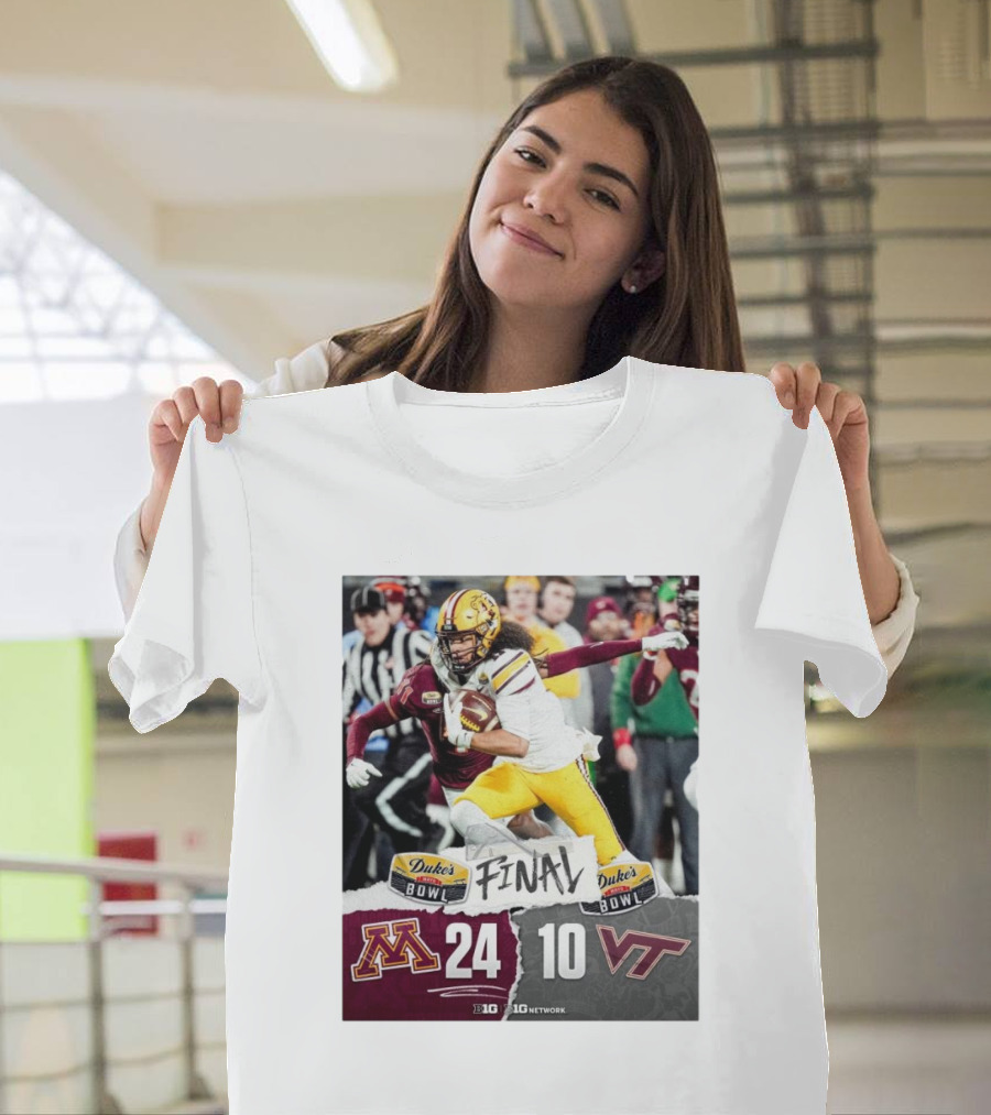 Final Minnesota 24 Virginia Tech 10 Duke's Mayo Bowl Win T-Shirt