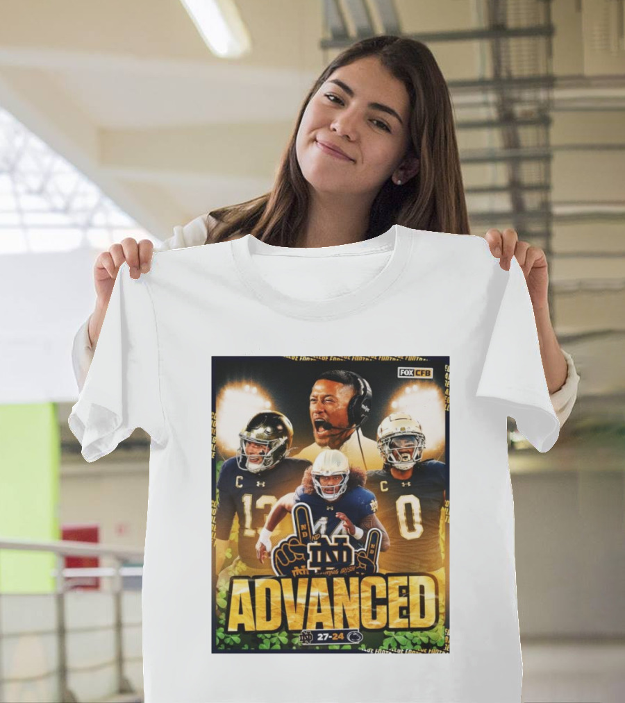 Advanced Notre Dame Fighting Irish Vs Penn State Nittany Lions 27-24 Fox CFB Championship Game T-Shirt