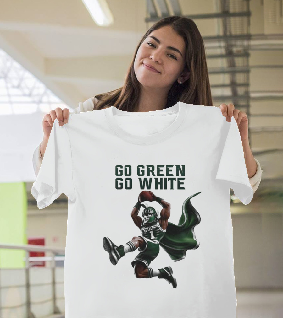 Michigan State Spartans Go Green Go White Football Mascot 2025 T-Shirt