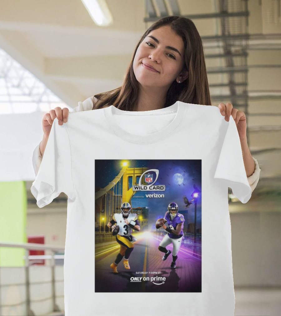 NFL Wild Card Pittsburgh Steelers Vs Baltimore Ravens Saturday 7:30PM ET Only on Prime T-Shirt