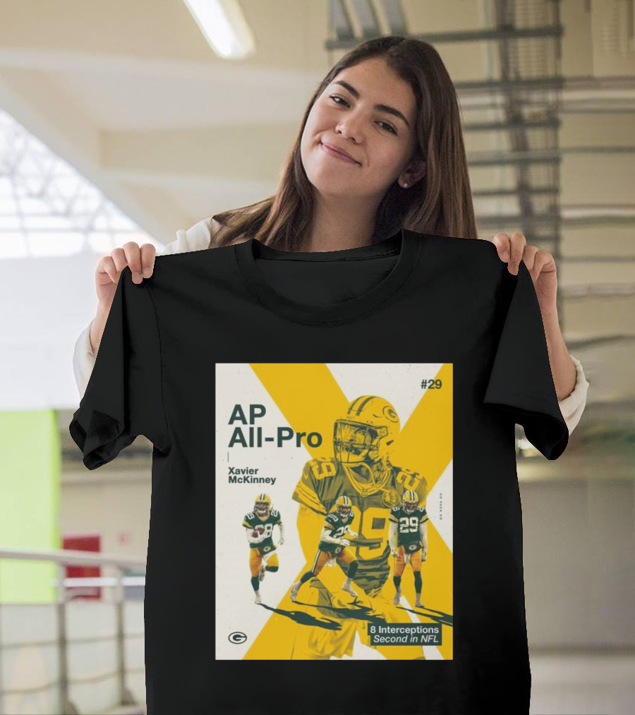 AP All-Pro Xavier McKinney #29 8 Interceptions Second in NFL Go Pack Go T-Shirt