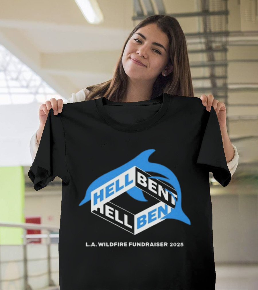 Hellbent L.A. Wildfire Fundraiser 2025 Blue Dolphin T-Shirt