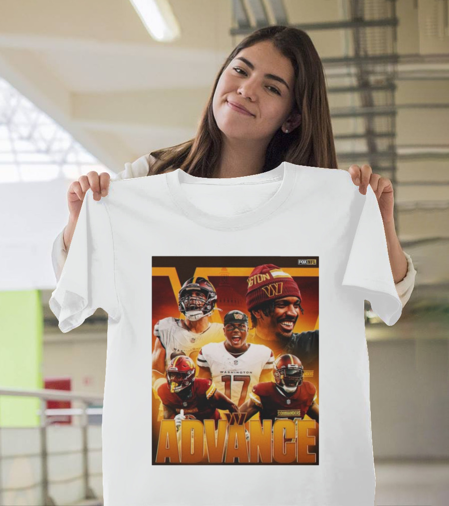 Washington Commanders Advance Sink Buccaneers Playoff Hopes FOX NFL Sports T-Shirt