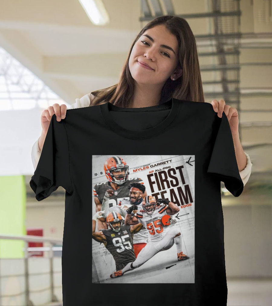 Texas A&M Aggies Football Myles Garrett AP All-Pro First Team EDGE Cleveland Browns Football Player T-Shirt