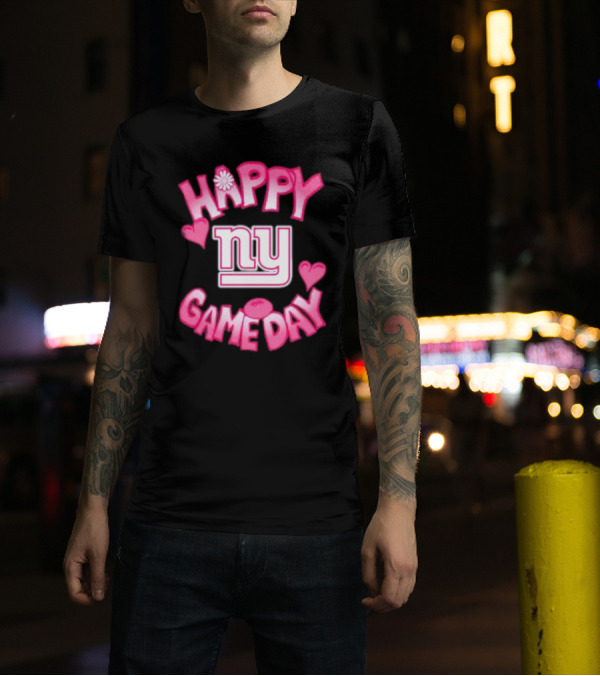 NY Giants Valentines Happy Gameday 2025 T-Shirt