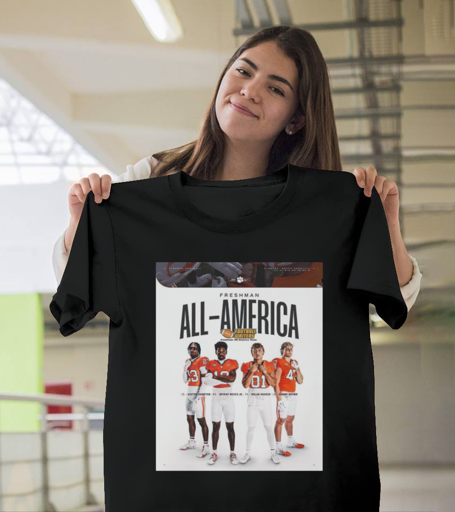 Freshman All-America Football Writers Hampton Wesco Jr Hauser Brown Clemson Tigers T-Shirt