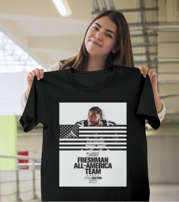 Colorado Buffaloes Jordan Seaton Freshman All-America Team FWAA Offensive Line Football Writers T-Shirt