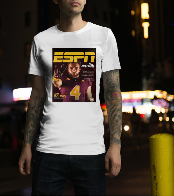 Twenty Twenty-Four ESPN All-American First Team Cam Skattebo Running Back Arizona State Sun Devils T-Shirt