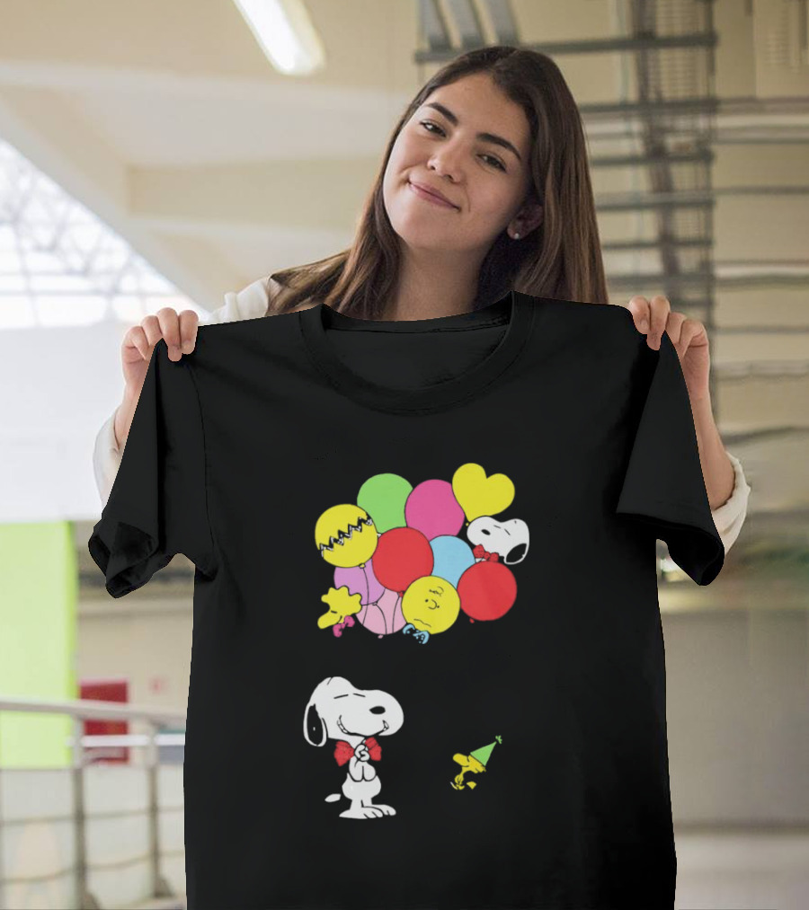 Peanuts Snoopy Woodstock Balloons Birthday T-Shirt