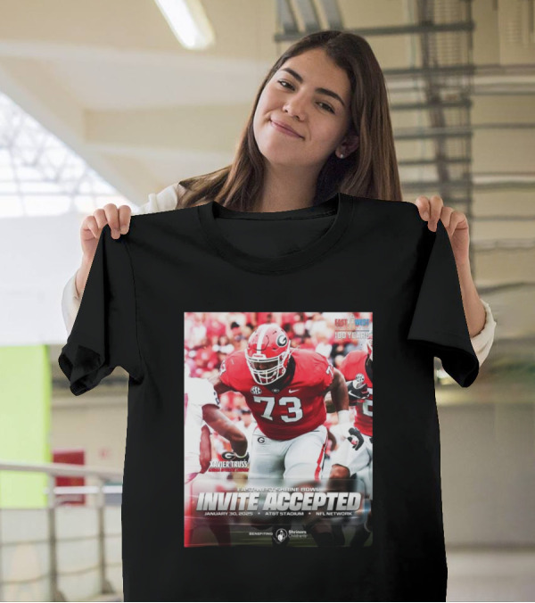 Xavier Truss Georgia Bulldogs 73 East-West Shrine Bowl Invite Accepted January 30 2025 AT&T Stadium NFL Network Benefiting Shriners Children's T-Shirt