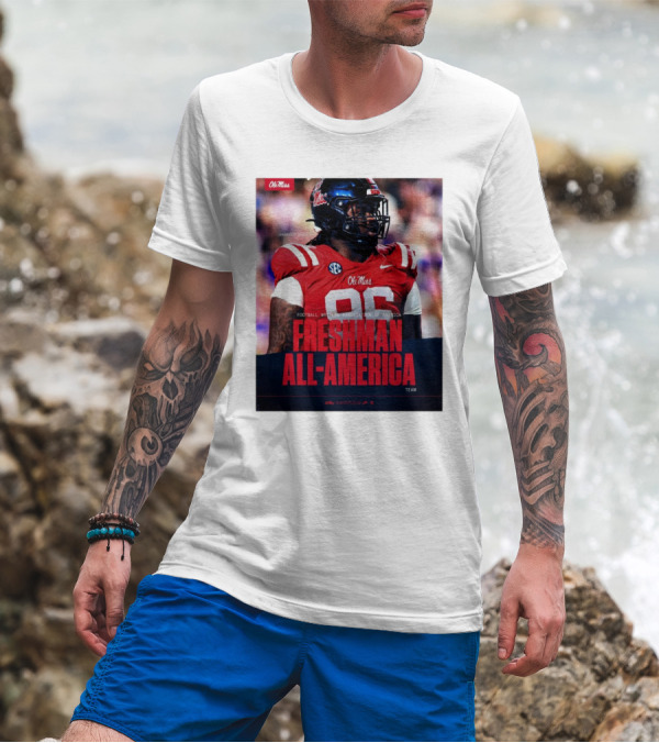 Ole Miss Rebels Jamarious Brown Freshman All-America Football Writers Association Team T-Shirt